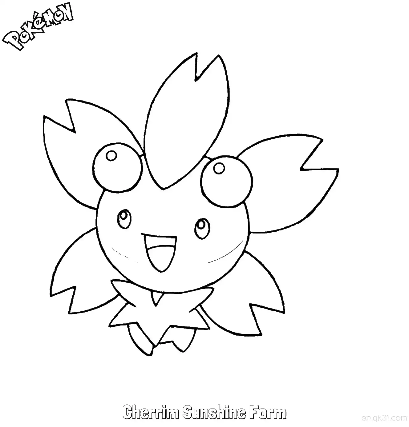 Cherrim Sunshine Form Coloring Page - Free Printable Pokemon Coloring Sheets – Free Printable Coloring Page for Kids and Adults